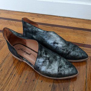 Free People Royale Flat Leather Pointed Toe D’Orsay Flats